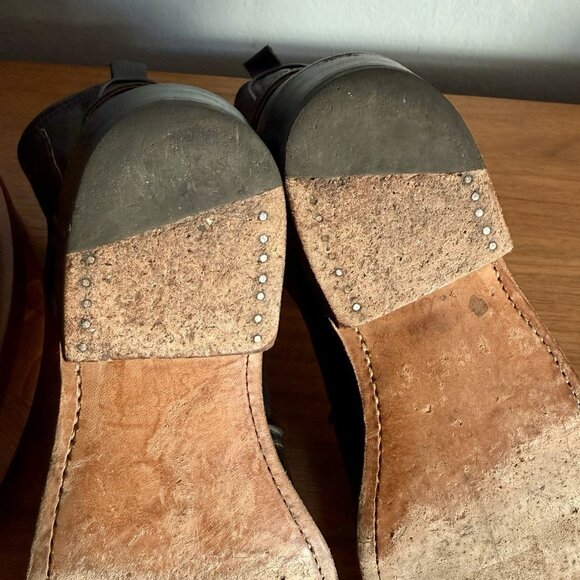 Frye Dorado Black Leather Ankle Buckle Boot Slouchy Size 8 - Picture 11 of 11